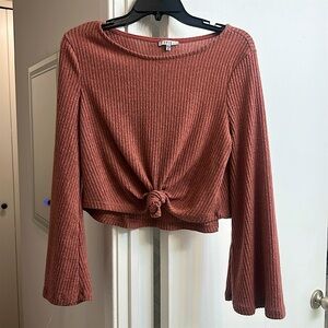 Pink ruched cropped Sweater